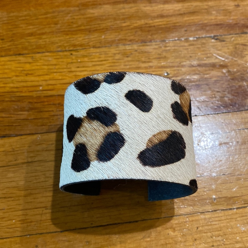 Cheetah rawhide cuff